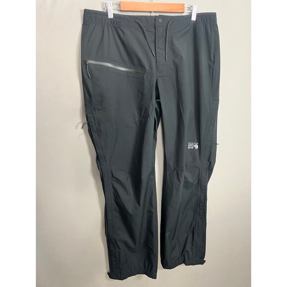 Mountain Hardware Women Black Stretch Ozonic Rain Pants XL Waterproof Active NWT